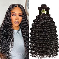 Brazilian Hair Deep Wave 3 Bundles 24 26 28 100 Virgin Unprocessed Human Hair Natural Color Human Can Be Dyed And Bleached