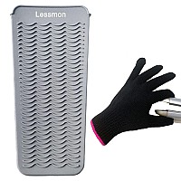 Heat Resistant Mat Pouch and Heat Resistant Glove for Curling Irons, Hair Straightener, Flat Irons and Other Hair Styling Tools 11.5