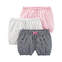 Simple Joys by carters Baby girls Bloomer Shorts, Pack of 3, WhitePink, Dots, 3-6 Months