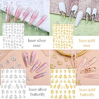 Edittime 5 Boxes Gold Silver Metal Nail 3D Punk Studs Star Moon Heart Triangle Square Rivet Gems Nail Art Jewels With A Curved