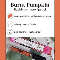 Aromi Matte Liquid Lipstick Longlasting Waterproof Smear Smudge Transfer Proof Nutmeg Orange Lip Color Paraben Phthal