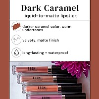 Aromi Matte Liquid Lipstick Brown Nutmeg Lip Color Long Wear Transfer Proof Paraben Phthalate Gluten Free Waterproof