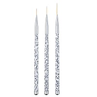 Tbestmax Professional Fine Nail Art Liner Brush UV gel Painting Acrylic Nail Brushes Striping Brushes for Short Strokes, Details, Blending, Elongated Lines 3 pcs