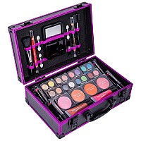 Shany Carry All Makeup Train Case With Pro Makeup Set Makeup Brushes Lipsticks Eye Shadows Blushes Powders And More Reus