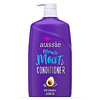 Aussie Miracle Moist with Avocado & Jojoba Oil, Paraben Free Conditioner, 26.2 fl oz