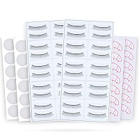 20 Pairs Practice Lashes For Eyelash Extensions Supplies Training Lashes Strips Beginner Practice Eyelash Strip Kit Self Adhesiv