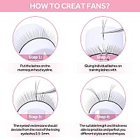 20 Pairs Practice Lashes For Eyelash Extensions Supplies Training Lashes Strips Beginner Practice Eyelash Strip Kit Self Adhesiv