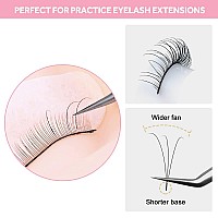 20 Pairs Practice Lashes For Eyelash Extensions Supplies Training Lashes Strips Beginner Practice Eyelash Strip Kit Self Adhesiv