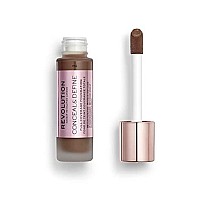 Makeup Revolution Conceal & Define Foundation, Cream Foundation Makeup, Full Coverage, For Dark Skin Tones, Vegan & Cruelty-Free, F16, 23ml