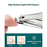 Nail Clipper With Catcher Slanted Edge Nail Cutting Clippers Stainless Steel Fingernail Cutter Trim With File For Men And Women