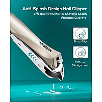 Nail Clipper With Catcher Slanted Edge Nail Cutting Clippers Stainless Steel Fingernail Cutter Trim With File For Men And Women