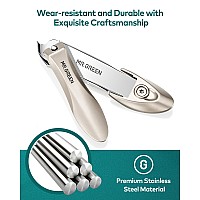 Nail Clipper With Catcher Slanted Edge Nail Cutting Clippers Stainless Steel Fingernail Cutter Trim With File For Men And Women