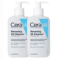 Cerave Salicylic Acid Cleanser 8 Ounce Pack Of 2 Renewing Exfoliating Face Wash With Vitamin D For Rough And Bumpy Skin F