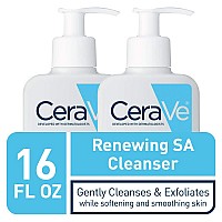 Cerave Salicylic Acid Cleanser 8 Ounce Pack Of 2 Renewing Exfoliating Face Wash With Vitamin D For Rough And Bumpy Skin F