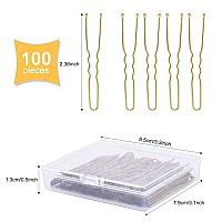 U Shaped Hair Pins,TsMADDTs 100 Pcs Blonde Bun Hair Pins for Women Girls with Box (Golden 2.4 inch)