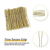 U Shaped Hair Pins,TsMADDTs 100 Pcs Blonde Bun Hair Pins for Women Girls with Box (Golden 2.4 inch)