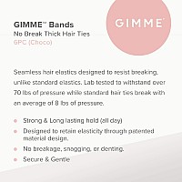 Gimme Beauty - Thick Fit Hair Bands - Choco - Damage Free Hair Ties - Made with Seamless Microfiber Elastics - Thick + Curly Hair Accessories - No Snagging, Dents, or Breakage (6 Count)