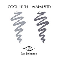 Eye Embrace Light Gray Eyebrow Pencils: Warm Betty & Cool Helen 2 Pack Bundle - Waterproof, Double-Ended Automatic Angled Tip & Spoolie Brush, Cruelty-Free