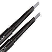 Eye Embrace Light Gray Eyebrow Pencils: Warm Betty & Cool Helen 2 Pack Bundle - Waterproof, Double-Ended Automatic Angled Tip & Spoolie Brush, Cruelty-Free