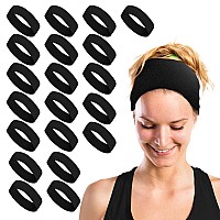 Stretchy Headbands Yoga Headband Sports Headbands 2Inch Wide Black Headband 20 Pack Cotton Headbands By Coveryourhair