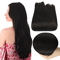 Full Shine Sew In Hair Extensions Real Human Hair Remy Weave Weft Hair Extensions Human Hair Natural Black Weft Hair Extensions