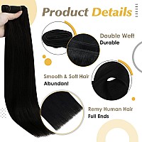 Full Shine Sew In Hair Extensions Real Human Hair Remy Weave Weft Hair Extensions Human Hair Natural Black Weft Hair Extensions