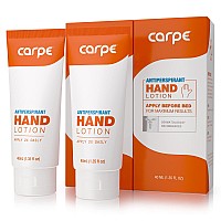 Carpe Antiperspirant Hand Lotion Pack Of 2 A Dermatologistrecommended Smooth Lotion That Helps Stop Hand Sweat Great For Hy