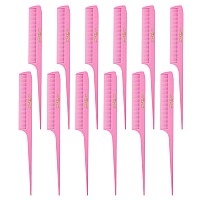 Krest Cleopatra 812 Inch Rattail Combs Extra Fine Toothrat Tail Comb Model 441 Color Fresh Pink 1 Dozen