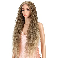 Style Icon 38 Long Curly Wig Lace Front Wigs Synthetic Wigs With Baby Hair Half Hand Tied 130 Density Hair Replacement Wigs