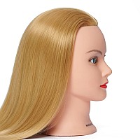 Training Head 2628 Mannequin Head Synthetic Fiber Cosmetology Doll Head Hair Styling Manikin Braiding Head Hairdresser Traini