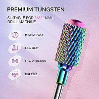 Melodysusie Nail Drill Bits Set 7Pcs Tungsten Carbide Diamond Nail Drill Bits For Acrylic Nails Poly Gel Cuticle Remove 332