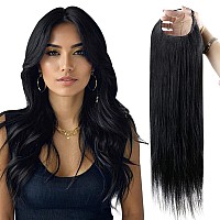 Full Shine Full Shine U Part Human Hair Wig 14 Inch Half Wig Human Hair Short U Shaped Hair Straight Color 1 Jet Black Breathabl