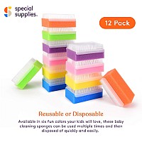 Special Supplies 12 Pack Baby Bath Sponges Soft Foam Scrubber With Cradle Cap Bristle Brush Body Hair And Scalp Cleaning