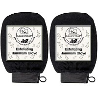 Natural Elephant Exfoliating Hammam Glove (Pure Black (Pack of 2))