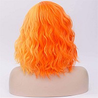 Cying Lin Short Bob Wavy Curly Wig Orange And Yellow Wig For Women Cosplay Halloween Wigs Heat Resistant Bob Party Wig Include W