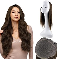 Full Shine Half Wig Human Hair U Shape Extensions Darkest Brown Human Hair Wigs For Women One Piece Hair Extensions 20Inch Brazi