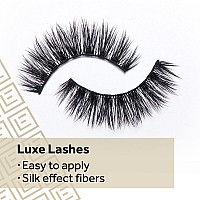 Eylure False Lashes, Luxe Silk Marquise with Adhesive Included, 3 Pair Black