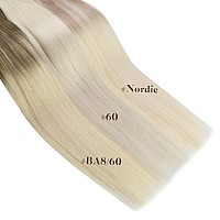 Ve Sunny Clip On Hair Extensions Human Hair Ombre Light Brown To Light Blonde Clip In Human Hair Extensions Thick End Clip In Ha