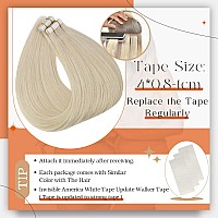 Full Shine Pu Tape In Hair Extensions Human Hair Blonde Tape In Extensions Silky Brazilian Human Hair Blonde Color 613 Double Si