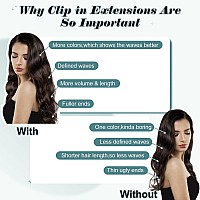 Full Shine Hair Extensions Real Human Hair Clip Ins Balayage Dark Brown To Light Brown Hair Extensions Clip Ins Human Hair Brune