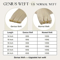 Full Shine 20 Inch Genius Weft Extensions Hand Tied Weft Hair Extensions Straight Human Hair Color Platinum Blonde Hair Extensio