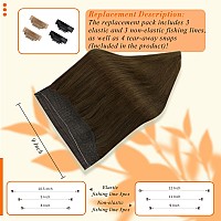 Fshine Clip In Hair Extensions Real Human Hair Bronzed Brown Wire Human Hair Extensions Invisible Hairpiece One Piece Hair Exten