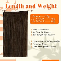 Fshine Clip In Hair Extensions Real Human Hair Bronzed Brown Wire Human Hair Extensions Invisible Hairpiece One Piece Hair Exten