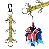 Deeka Handmade Glitter Cheer Bows Holder For Cheerleading Teen Girls High School College Sports Glitter Gold