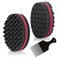 Magic Twist Hair Sponge Barber Hair Brush Sponge Styling Tool For Afro Curl Coils Dreadlocks 2 Pack