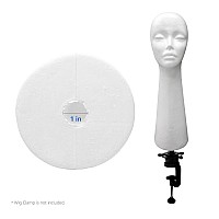 Studio Limited Styrofoam Mannequin Head Long Neck White Foam Wig Head Display With Wig Cap 2Pcs 6 Pack