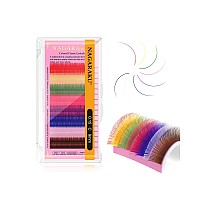 Nagaraku Colored Eyelash Extensions 8 Colors Rainbow 015Mm C Curl 9Mm Individual Lashes Color Lash Clusters Purple Blue Pink Br