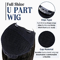 Full Shine 18Inch Human Hair Wigs For Women Off Black U Part Hextensions Well Blended Black Hair Extensions Real Human Hair Wigs