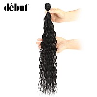 Dbut Synthetic Hair Bundles With Simple Closure Weave Bundles With Frontal Swiss Lace 9Pcs Water Wave 20 Inch 240G High Temper