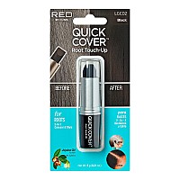 Red By Kiss Quick Cover Root Touch Up Stick Type Waterresistant Temporary Gray Concealer Cover Up Brush For Hair And Beard Bla